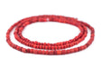 Old Red Ethiopian White Heart beads (6mm) - The Bead Chest