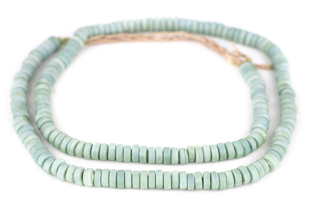 Pastel Green Java Glass Button Beads (8mm) - The Bead Chest
