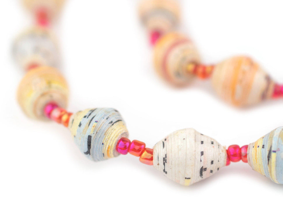 Cherry Cheesecake Recycled Paper Beads from Uganda - The Bead Chest