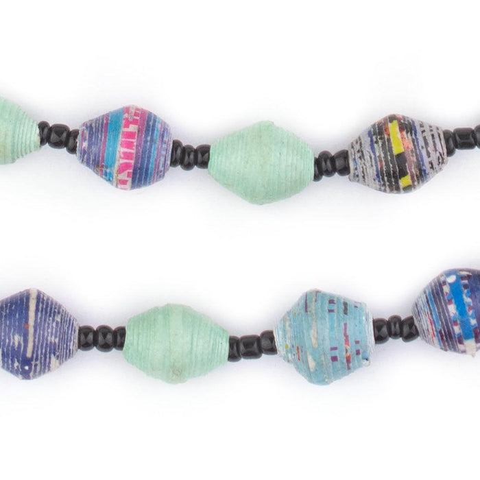 Seaside Medley Recycled Paper Beads from Uganda - The Bead Chest