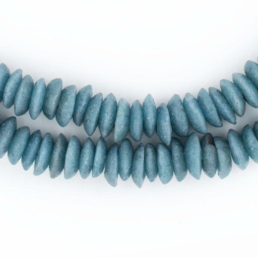 Teal Ashanti Glass Saucer Beads (8mm) - The Bead Chest