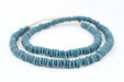 Teal Ashanti Glass Saucer Beads (8mm) - The Bead Chest