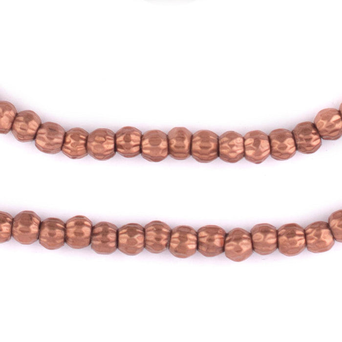 Copper Round Faceted Beads (5mm) - The Bead Chest
