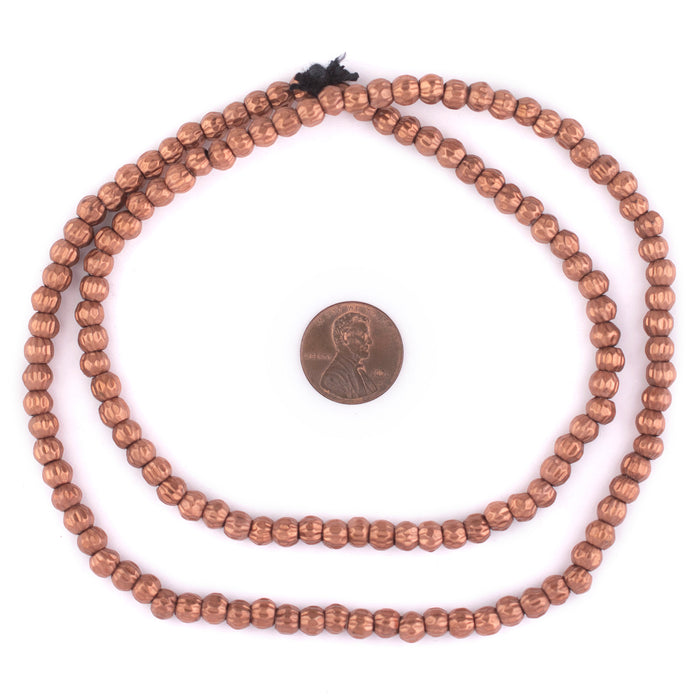 Copper Round Faceted Beads (5mm) - The Bead Chest