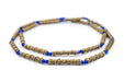 Spiraled Ivory Coast Brass Baule Tube Beads (34x5mm) - The Bead Chest