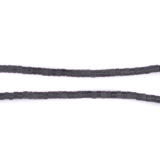 Midnight Black Brass Prism Heishi Beads (3mm)