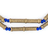 Ivory Coast Brass Baule Tube Beads (28x4mm)
