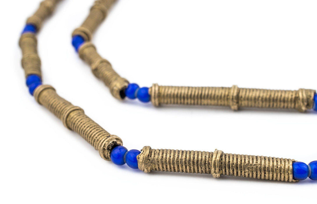 Ivory Coast Brass Baule Tube Beads (28x4mm) - The Bead Chest