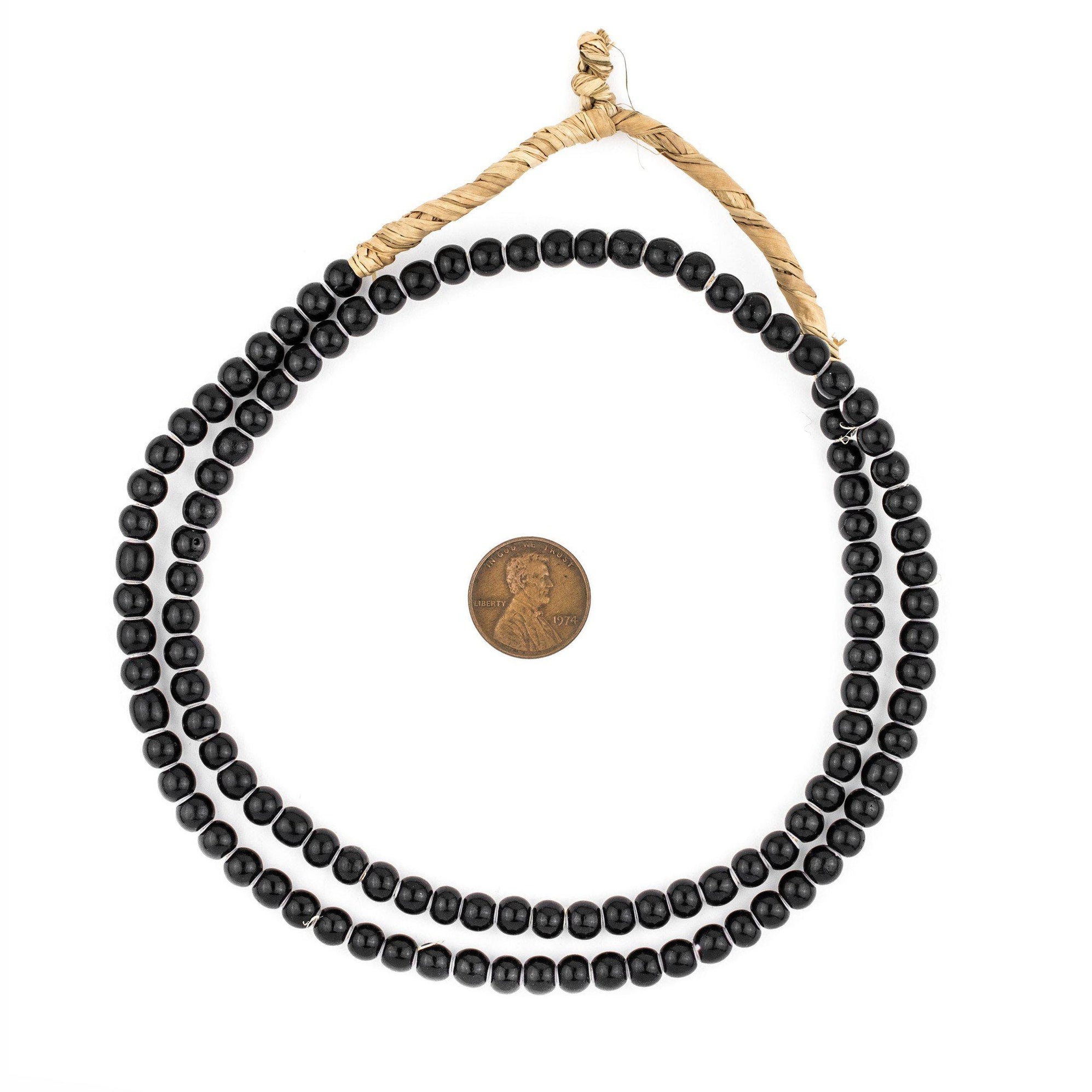 Round Black White Heart Beads (6mm) — The Bead Chest