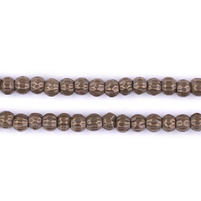 Antique Brass Round Faceted Beads (5mm) - The Bead Chest