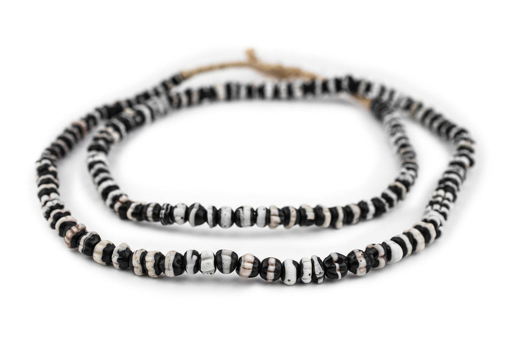White Stripe Dogtooth Venetian Trade Beads - The Bead Chest