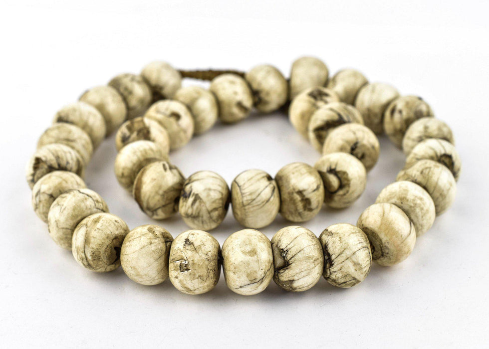 Jumbo Round Naga Shell Beads (16x22mm)(Long Strand) - The Bead Chest