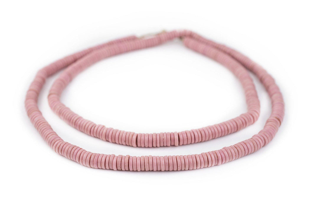 Rose Pink Sliced Prosser Button Beads (8mm)(Long Strand) - The Bead Chest