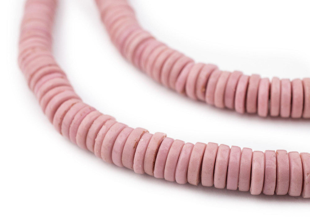 Rose Pink Sliced Prosser Button Beads (8mm)(Long Strand) - The Bead Chest