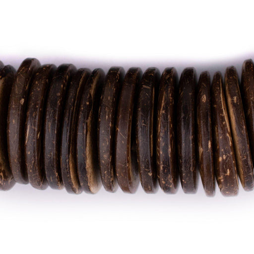 Chocolate Disk Coconut Shell Beads (30mm) - The Bead Chest