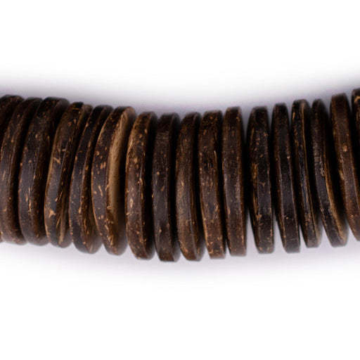 Chocolate Disk Coconut Shell Beads (25mm) - The Bead Chest