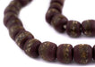 Chocolate Brown Kente Krobo Beads (14mm) - The Bead Chest