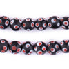 Black & Red Venetian-Style Skunk Beads (12mm, 34