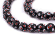 Black & Red Venetian-Style Skunk Beads (12mm, 34" Strand) - The Bead Chest