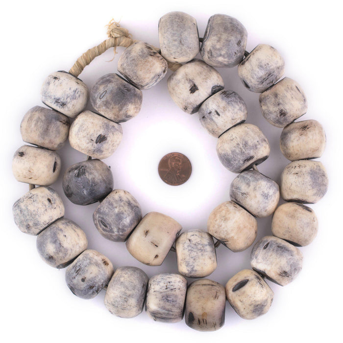 Grey Bone Beads (Sphere) - The Bead Chest