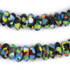 Rainbow Medley Fused Rondelle Recycled Glass Beads (14mm)