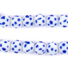 Blue & White Venetian-Style Skunk Beads (12mm, 34