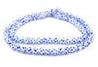 Blue & White Venetian-Style Skunk Beads (12mm, 34" Strand) - The Bead Chest