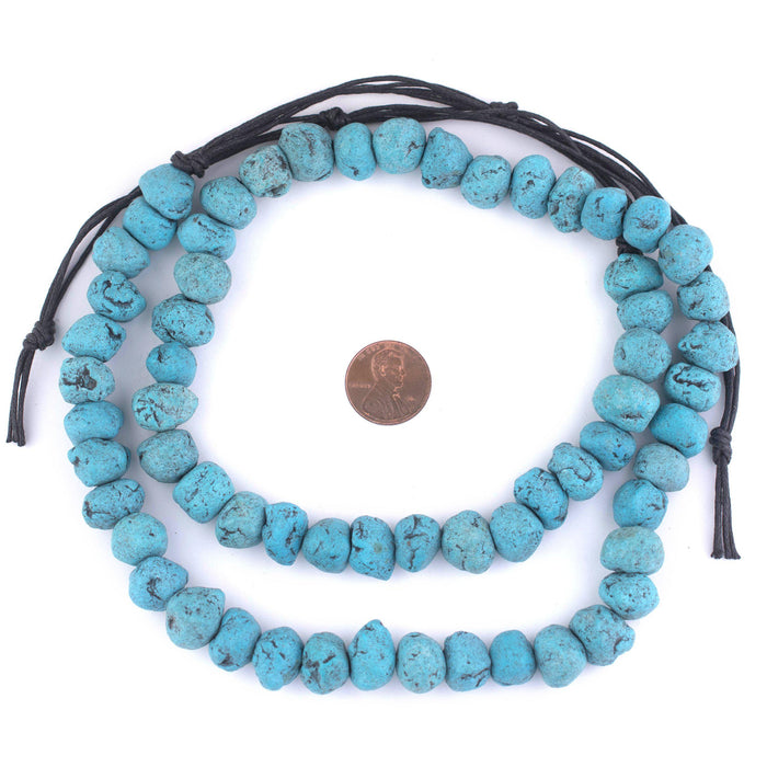Turquoise Moroccan Pottery Beads (Chunk) - The Bead Chest