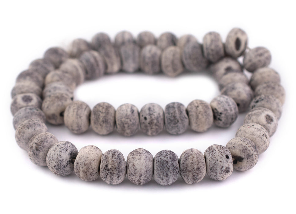 Speckled Grey Round Bone Beads (16mm) - The Bead Chest