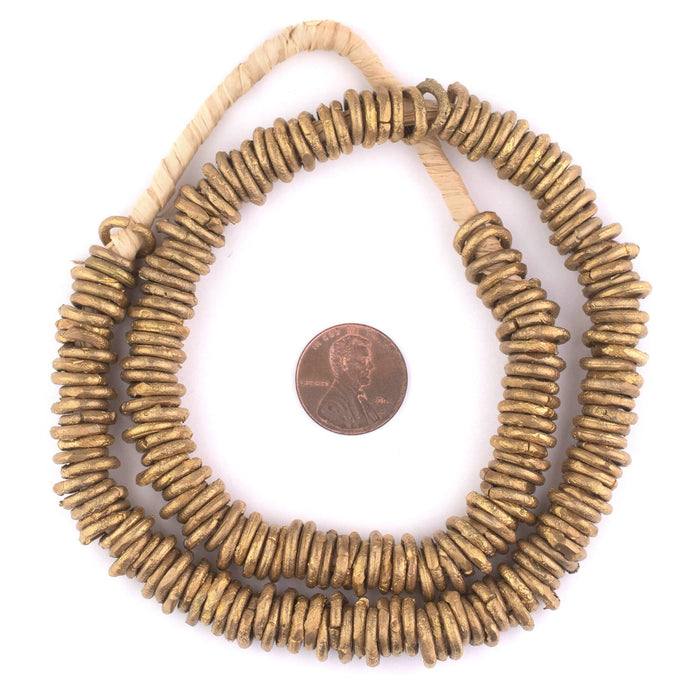 Ghana Brass Donut Beads (10mm) - The Bead Chest