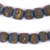 Dark Grey Kente Krobo Beads (14mm)