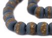 Dark Grey Kente Krobo Beads (14mm) - The Bead Chest