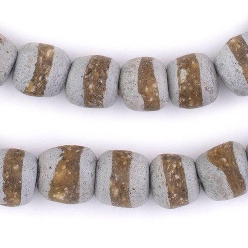 Grey Kente Krobo Beads (14mm) - The Bead Chest