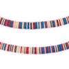 Beige Blue Red Medley Vinyl Phono Record Beads (6mm)