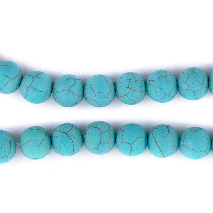 Matte Round Green Turquoise Style Stone Beads (10mm) - The Bead Chest