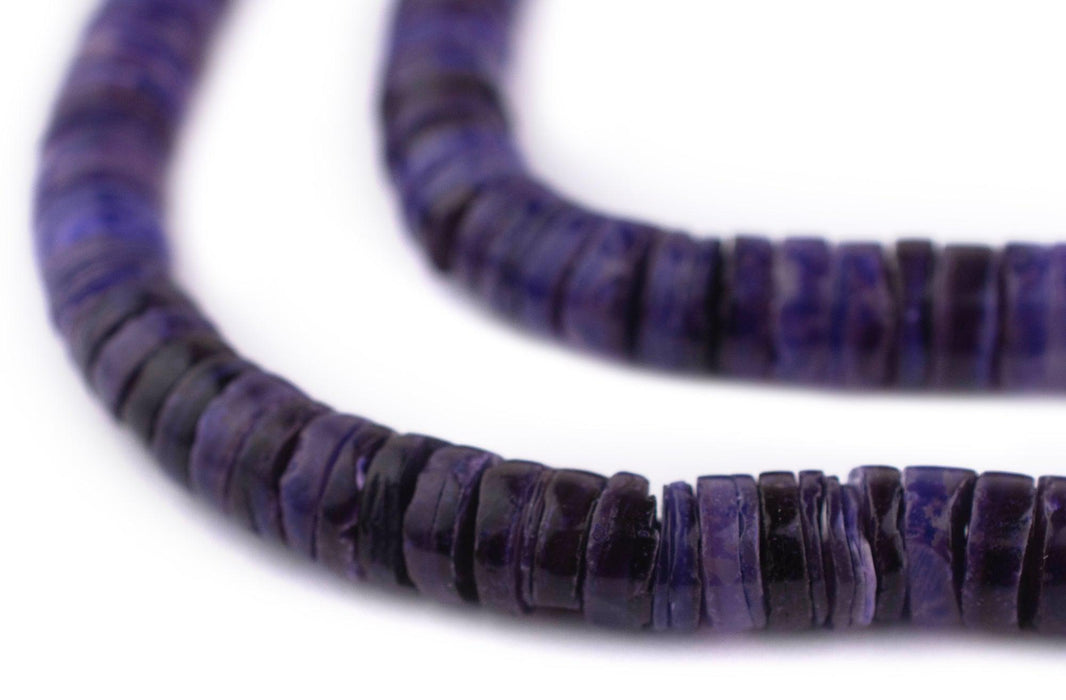 Grape Purple Natural Shell Heishi Beads (8mm) - The Bead Chest
