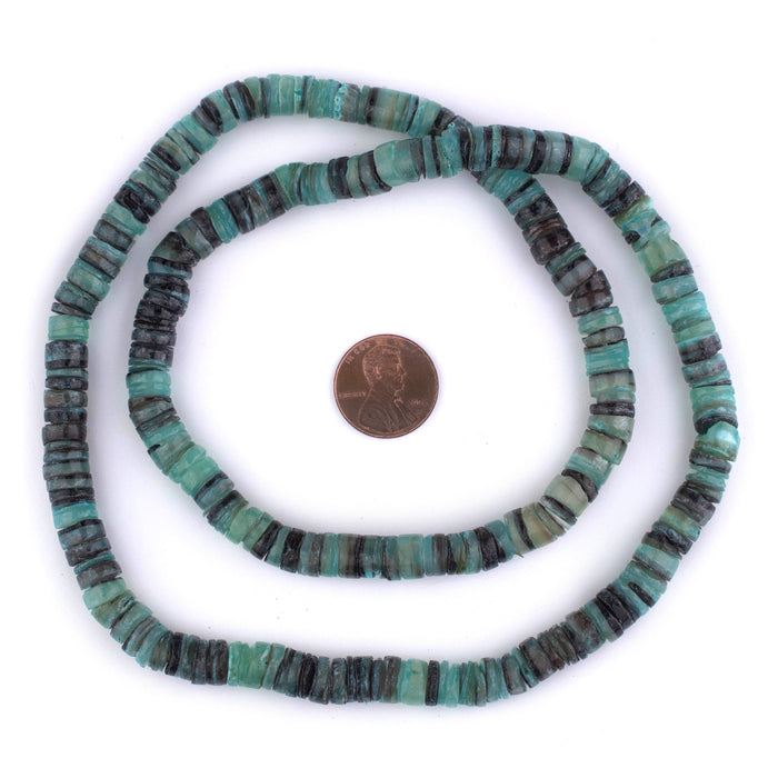 Turquoise Natural Shell Heishi Beads (8mm) - The Bead Chest