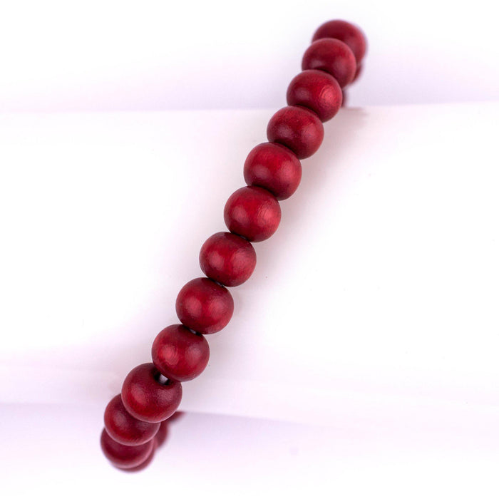 Red Wood Bracelet (8mm) - The Bead Chest