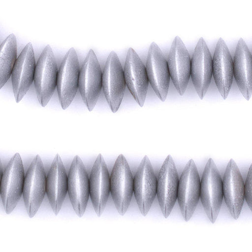 Silver Saucer Natural Wood Beads (15mm)
