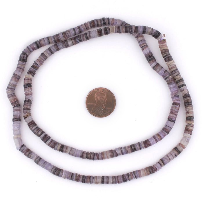 Lavender Purple Natural Shell Heishi Beads (5mm) - The Bead Chest