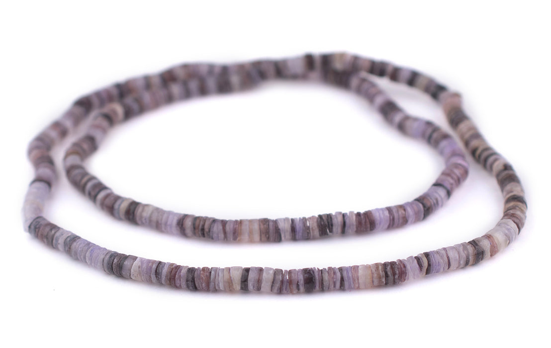 Lavender Purple Natural Shell Heishi Beads (5mm) - The Bead Chest