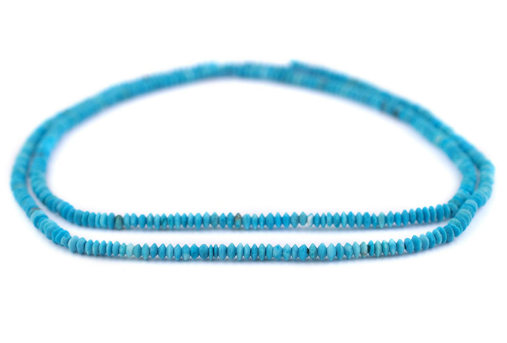 Tiny Blue Turquoise Stone Heishi Beads (4mm) - The Bead Chest