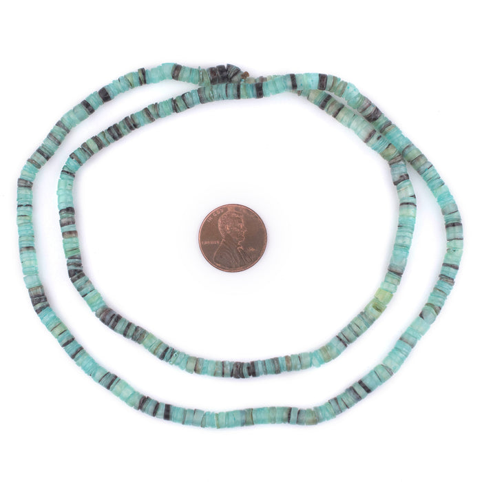 Mint Green Natural Shell Heishi Beads (5mm) - The Bead Chest