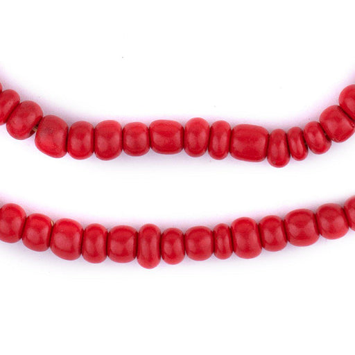 Crimson Red Ghana Glass Seed Beads (5mm) - The Bead Chest