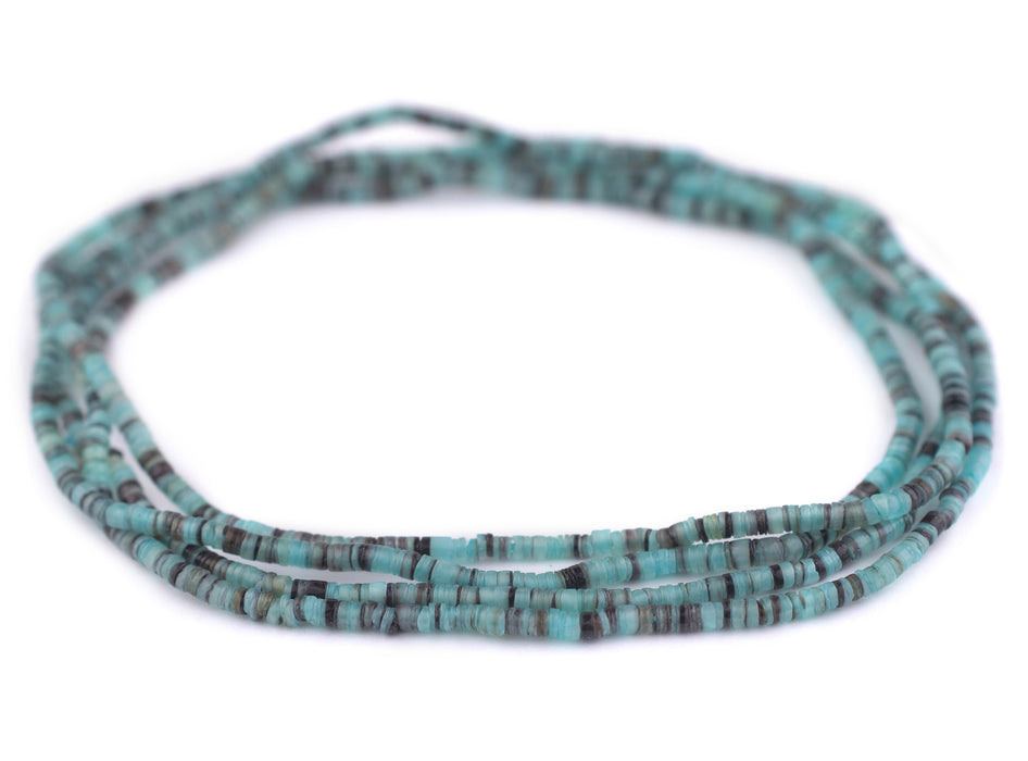Turquoise Natural Shell Heishi Beads (3mm) - The Bead Chest