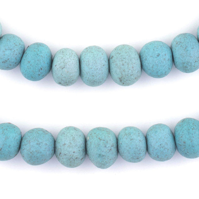 Light Turquoise Moroccan Pottery Beads (12mm) - The Bead Chest