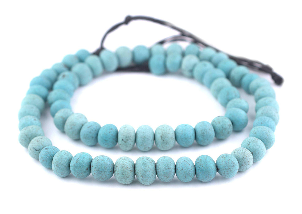 Light Turquoise Moroccan Pottery Beads (12mm) - The Bead Chest