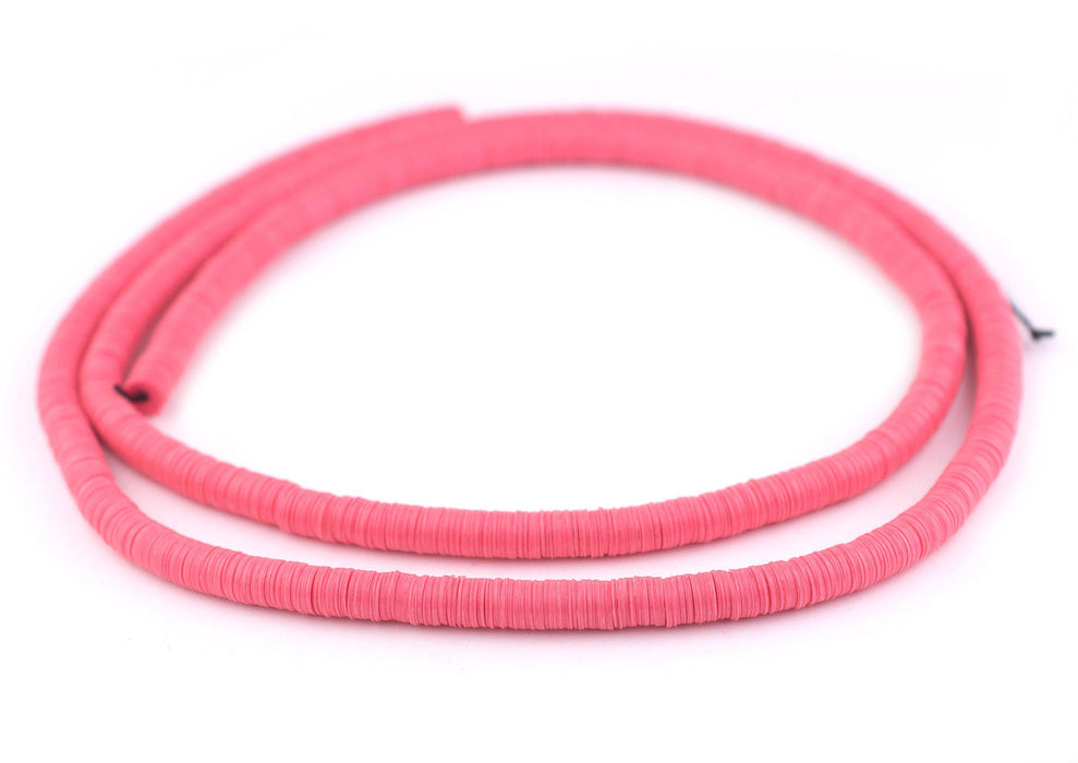 Watermelon Pink Vinyl Phono Record Beads (6mm) - The Bead Chest