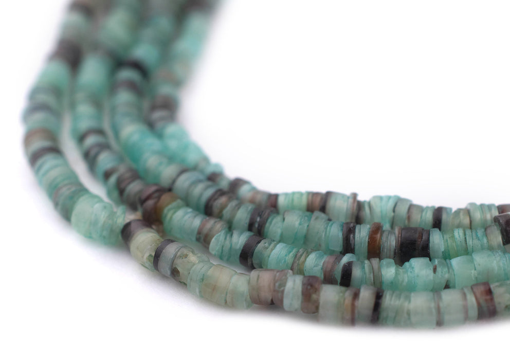 Mint Green Natural Shell Heishi Beads (3mm) - The Bead Chest