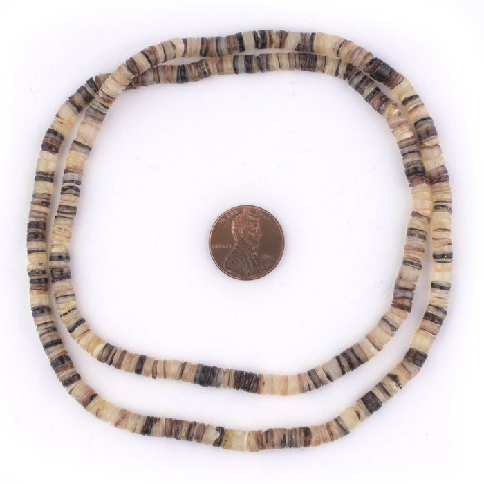 Mustard Yellow Natural Shell Heishi Beads (5mm) - The Bead Chest